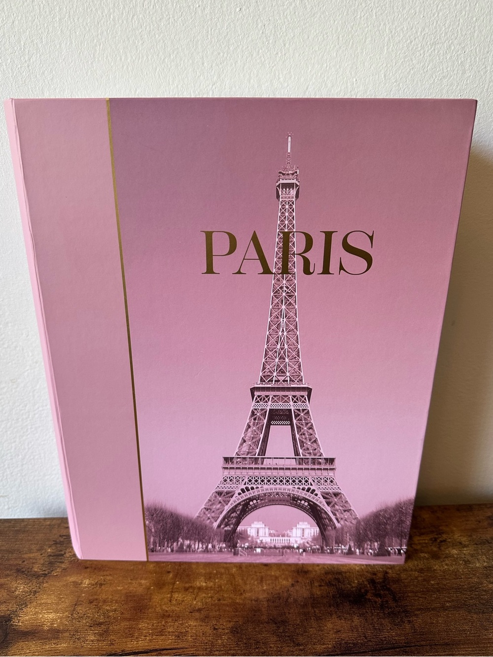 Paris Eiffel Tower Decorative Large Storage Box Pink Book Design NEW